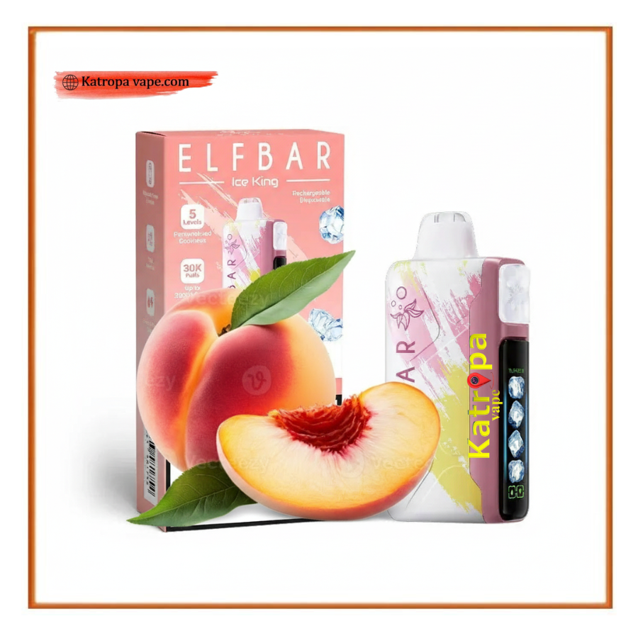 ELFBAR Peach Ice 30K Puffs Ice King Disposable Vape