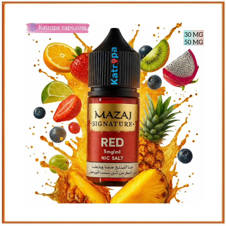Mazaj Signature Red Ice Salt Tropical Fruit Flavor 30ml Nicotine Salt Juice
