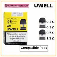 Uwell Caliburn G3 Replacement Pods 2 ml – 0.4Ω / 0.6Ω / 0.9Ω / 1.2Ω